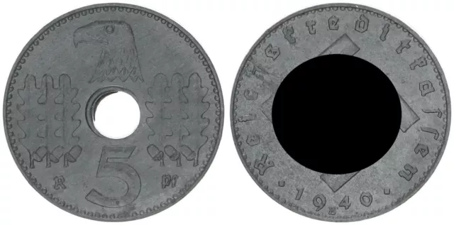 Reichskreditkassen 5 Pfennig J.618 1940E seltenes Münzzeichen vz  70833