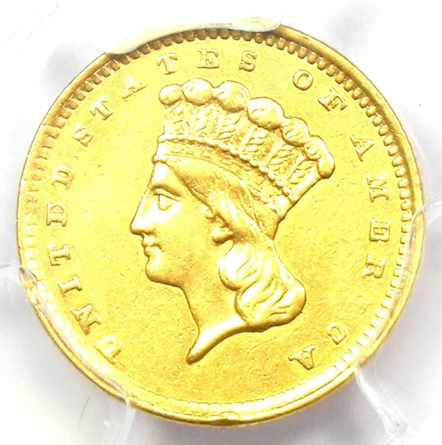 1856 Indian Gold Dollar G$1 - Certified PCGS AU Details - Rare Early Coin!