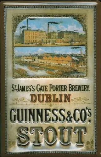 Guinness S.James Dublino Brewery Goffrato Insegna Acciaio 300mm x 200mm