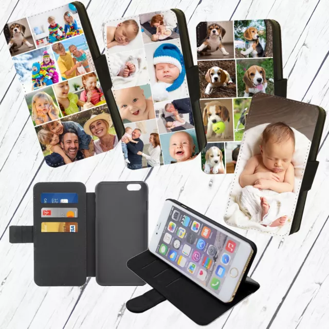 iPhone/Pixel/Galaxy Personalised Custom Photo/Collage Flip/Wallet Phone Case