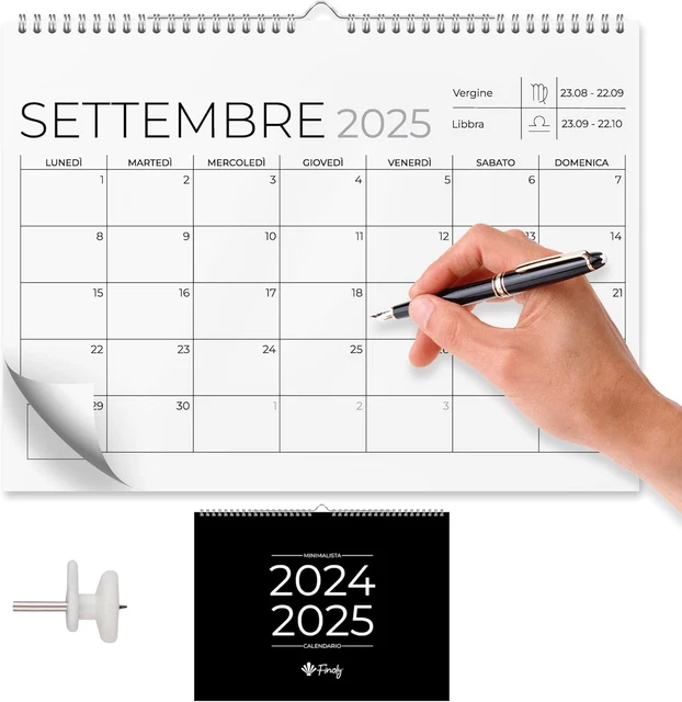 Calendario Da Parete 2025 PRIMUS PRINT - XXL 4 Mesi Con Blocchi E Cursore Data - Foto 4