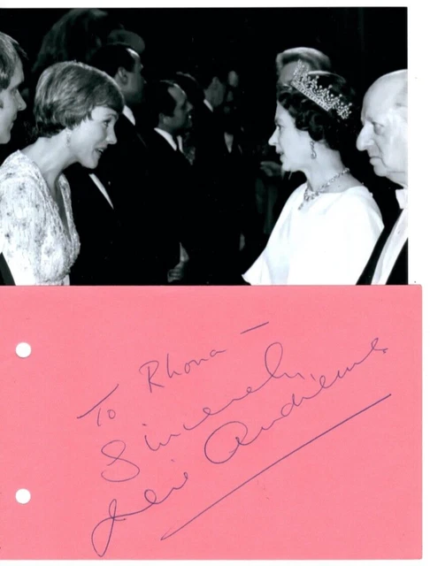 Scarce Julie Andrews 'Sound Of Music' Hand Signed Autographed Album Page + Photo