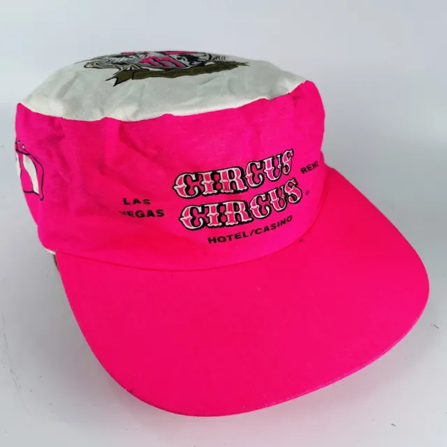 Circus Circus Las Vegas Reno Snapback Painters Hat Cap Neon Pink Logo VTG