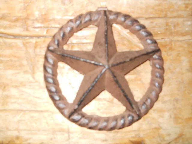 3 Cast Iron Stars Architectural Stress Washer Texas Lone Star Rustic Ranch 5"