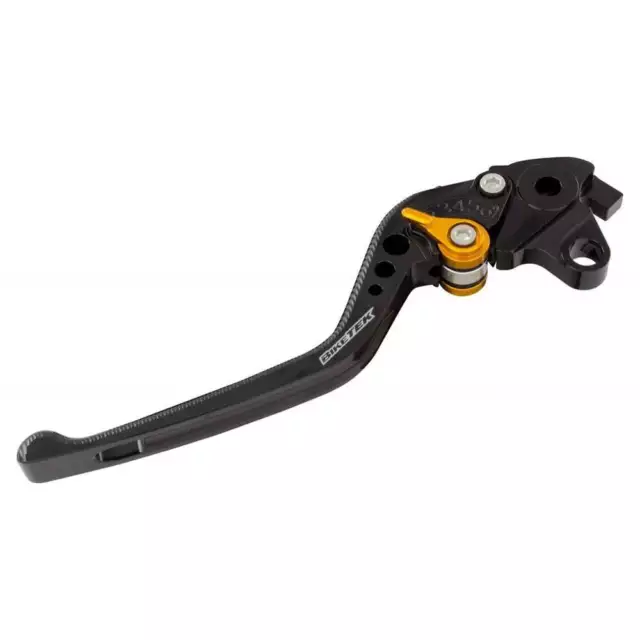 BikeTek Adjustable CNC Clutch Lever Long  - Black / Gold Adjuster - #C59