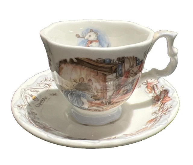 ROYAL DOULTON BRAMBLY Hedge Four Seasons Miniature Tea Cup Saucer