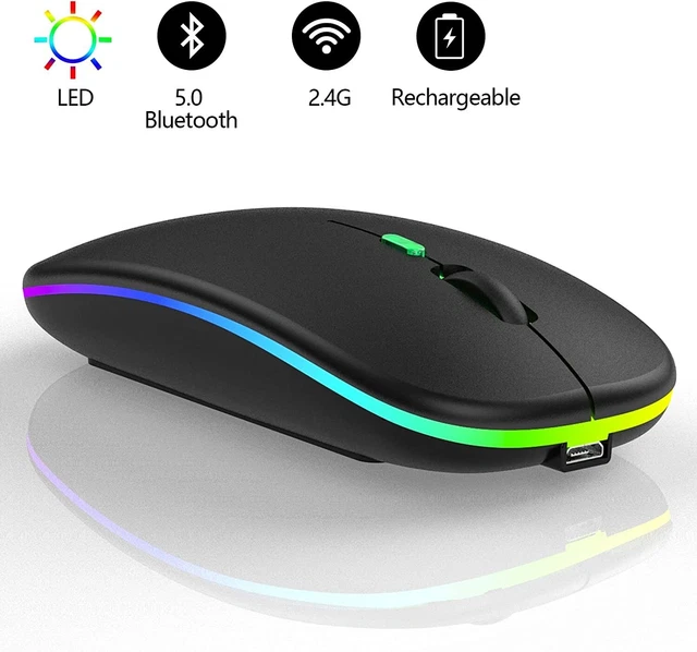 Mouse Wireless Ricaricabile Uiosmuph Q5 - 1600DPI Silenzioso, Con USB C/A, Oro Rosa - Foto 7