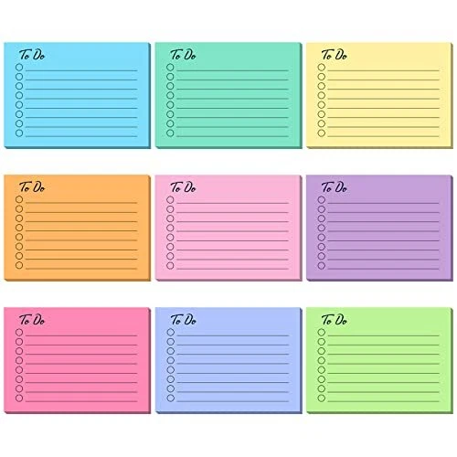 Bewudy 6 Pack To Do List Sticky Notes Pad, 300 Sheets Colors Self Stick - View #5