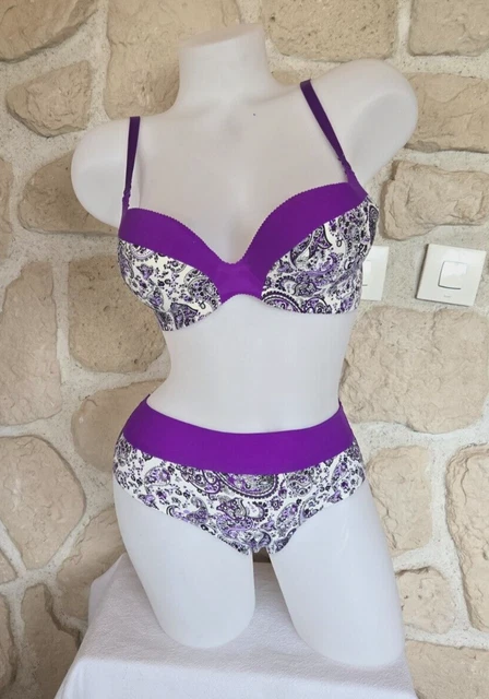 Ensemble Lingerie Lise Charmel - Soutien-gorge Balconnet 95E & Bas 42 - Neuf Avec étiquettes - Rose