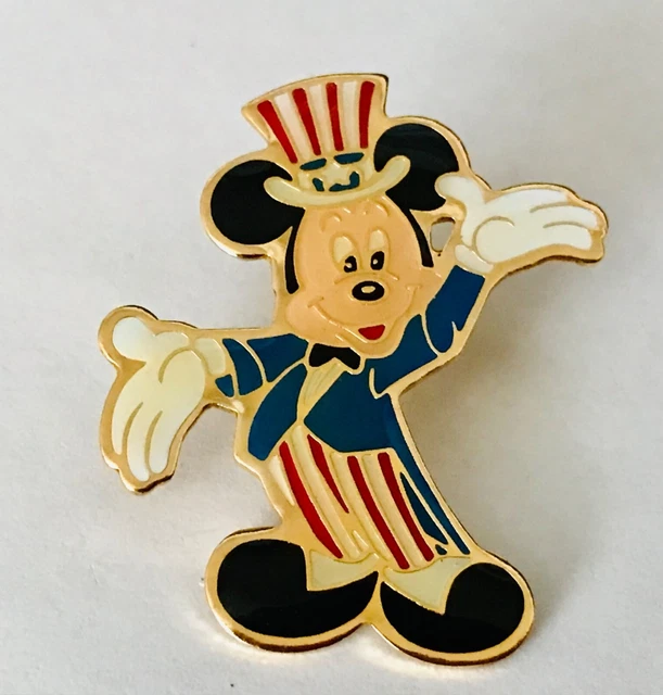 Vtg Mickey Mouse Uncle Sam Lapel Pin Designed by Eastman Kodak for Disney 1989