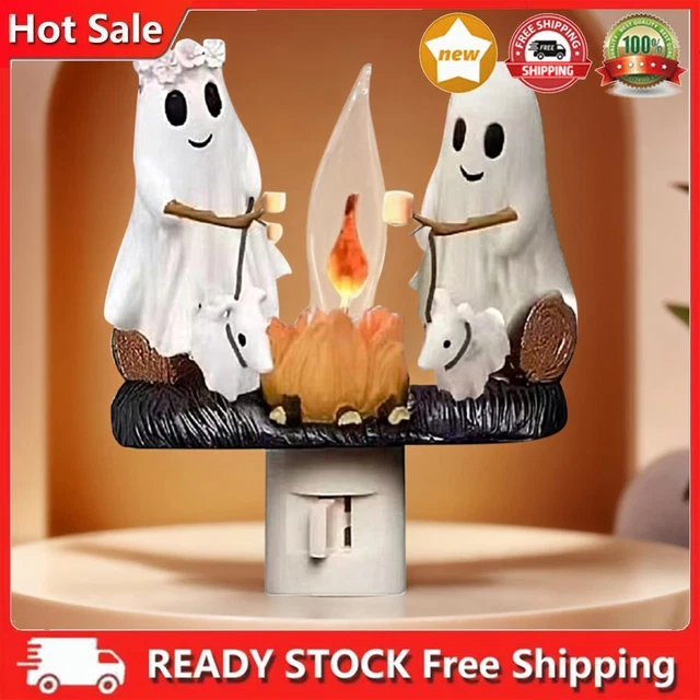 GHOST CAMPFIRE FLICKERING Night Light Cute Ghost Halloween Night Lamp
