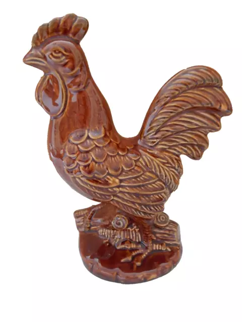 Vintage Dartmouth  Pottery Chicken Hen Cockerel Rooster Ornament 21cm  Retro