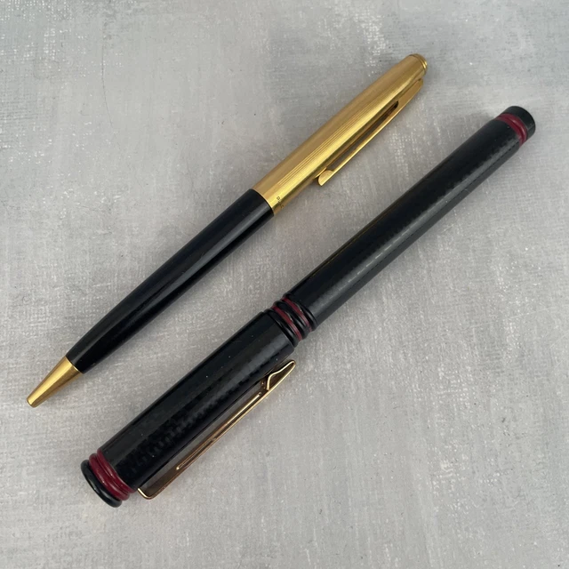 Stylo Bille Waterman Plaqué Or Motif Grains D'orge - Occasion Comme Neuf Avec Recharge Neuve