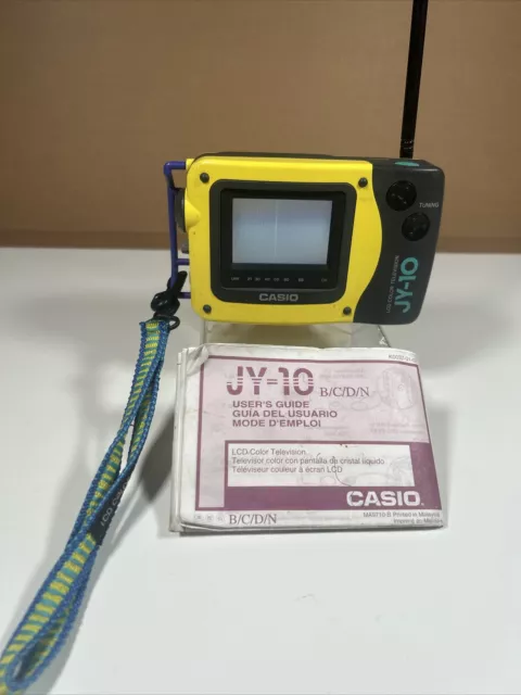 Casio JY-10 Mini Portable LCD Colour Television Vintage Retro Cool Yellow