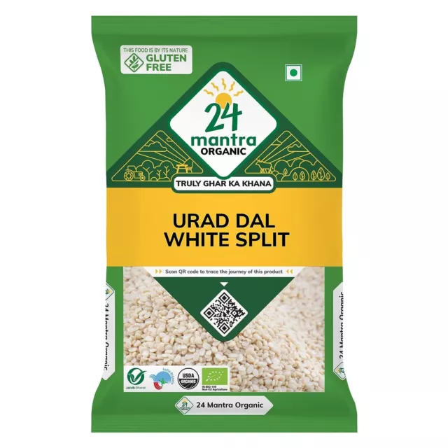 Organic Unpolished Urad Dal White Split/Minapa Pappu With Free Shipping