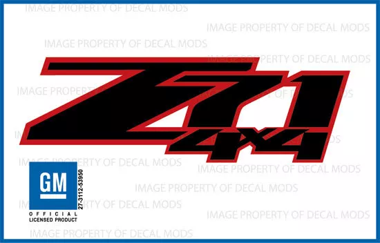 2: 07 - 13 Z71 4x4 Decals stickers Chevy Silverado GMC Sierra Red Black FG9A7