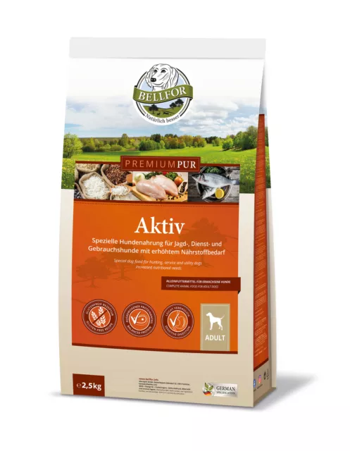 Bellfor Nourriture Pour Chiens Sportifs Sans Gluten Avec Du Poisson Poulet 2,5kg