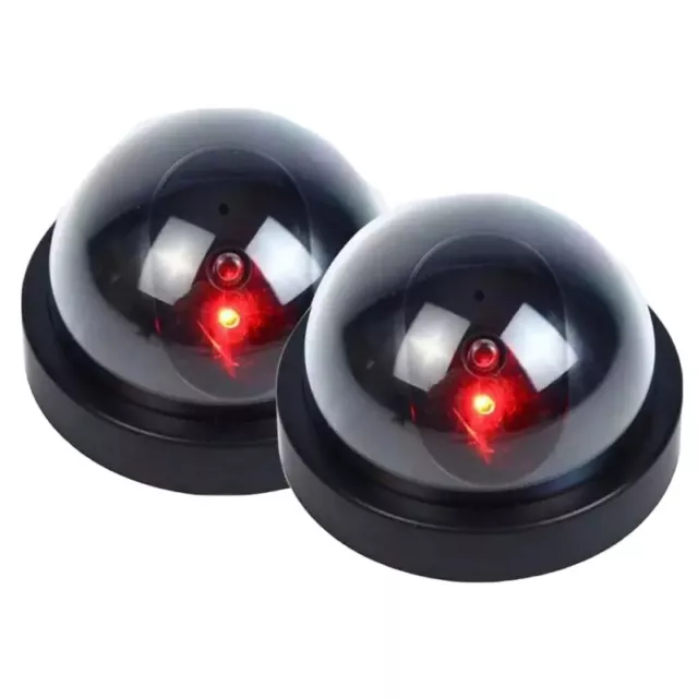 4 x Fake Dummy CCTV Dome Security Camera Flashing Red LED Indoor Outdoor Black