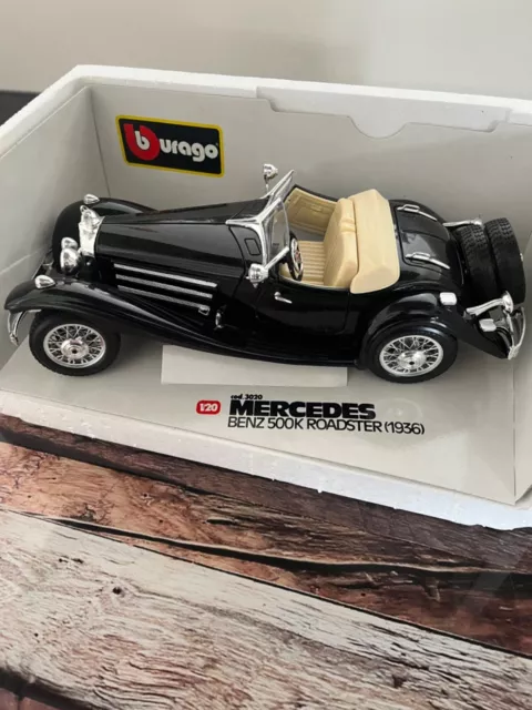 Bburago 1:18 Mercedes Benz 500 K Roadster  1936 schwarz OVP