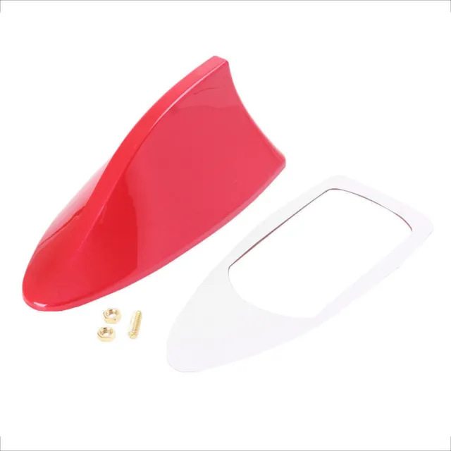1x Roof Shark Fin Antenna Aerial Radio Signal Decorative Red Universal For Cars
