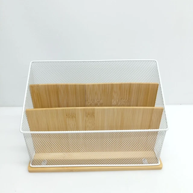 Relaxdays Porte-Documents, Aspect Tressé, 4 Compartiments Spacieux, H X L X P : 41 X 40 X 25 Cm, Nature