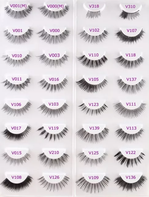 5 Pairs False Eyelashes Long Thick Natural Fake Eye Lashes Set Mink Makeup UK 2