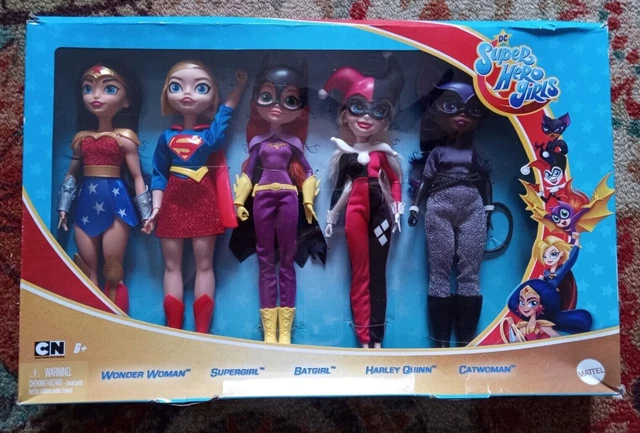 DC Super Hero Girls Dolls 5 Pack (Wonder Woman Batgirl Harley Quinn Catwoman)
