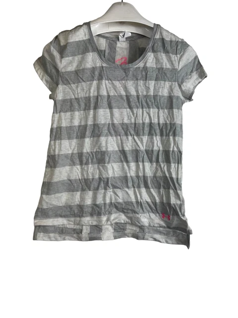 Under armour Ragazze Larga Riscaldanti Camicia a Righe Ragazzi Grigio, Medio
