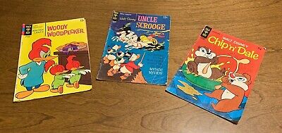 Lot 3 Gold Key 1958-1970 Comic Books-Walt Disney-Uncle Scrooge, Chip'n'Dale +