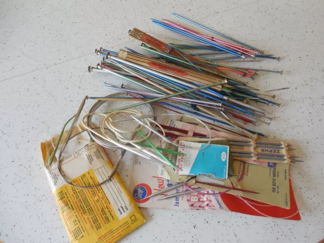 Vintage Knitting Boye Circular Needles Large Lot Set Colored