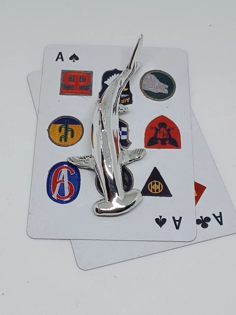 Hand poured Silver .999 Hammerhead Shark