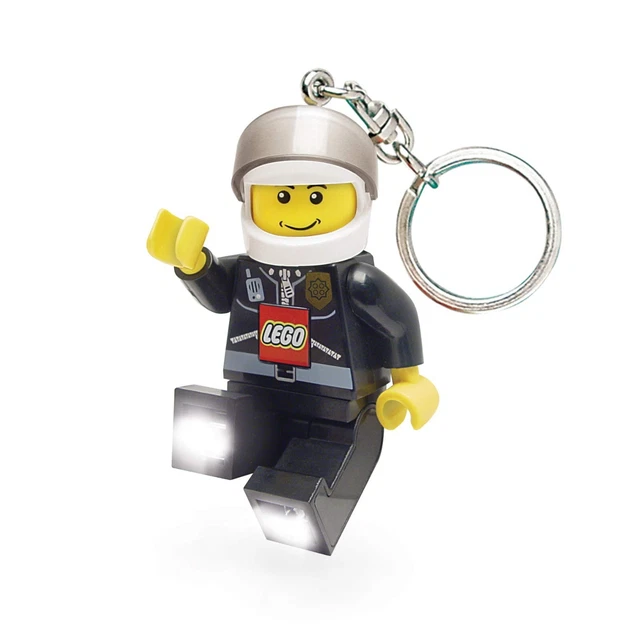 LEGO KEY LIGHT Up Lite LED Keyring Chain Rare Policeman Police Officer ...