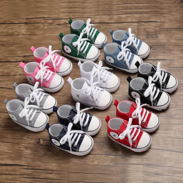 Newborn Baby Boy Girl Pram Shoes Infant Sneakers Toddler PreWalker Trainers 0-18 2
