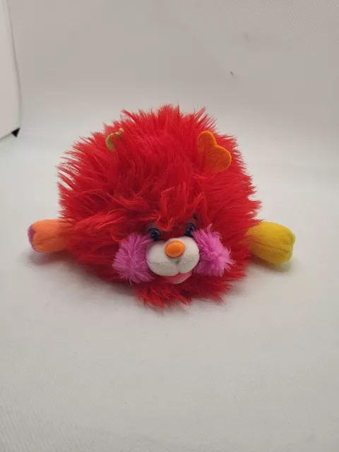 1986 Puffling Popples RED YELLOW  5" Plush Vintage Mattel Stained Nose