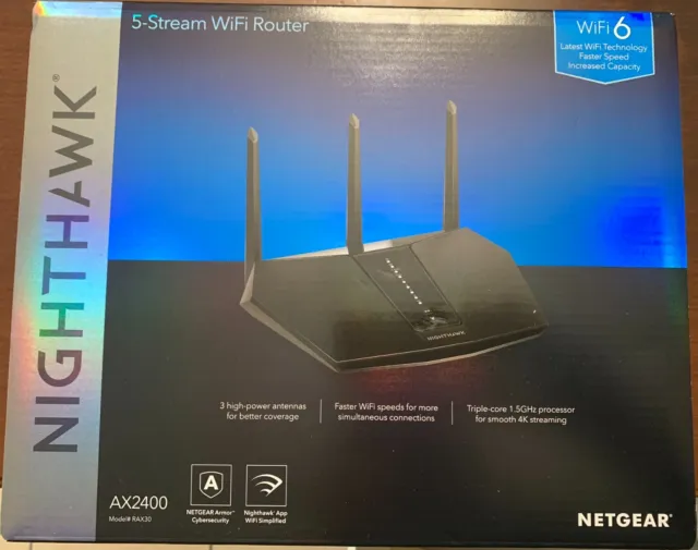 RAX30 — Router WiFi 6 Nighthawk AX5 5-Stream AX2400