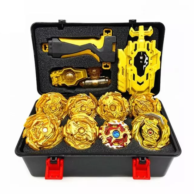 8X Gold Beyblade Starter Für Bayblade Burst Spielzeug Kind Geschenk mit Launcher