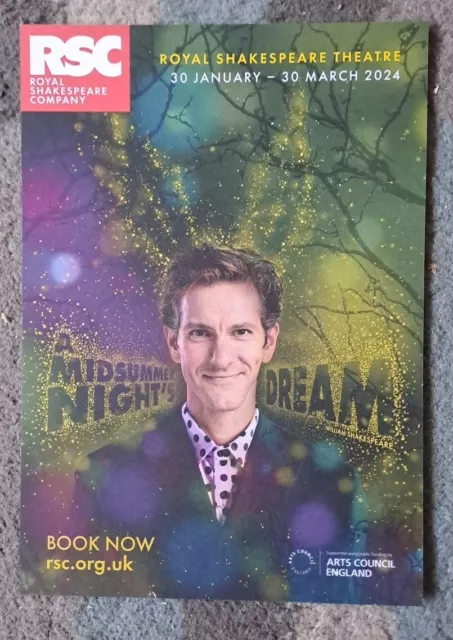 RSC "A Midsummer Nights Dream" 30/1/24 - 30/3/24 ROYAL Shakespeare Theatre Flyer