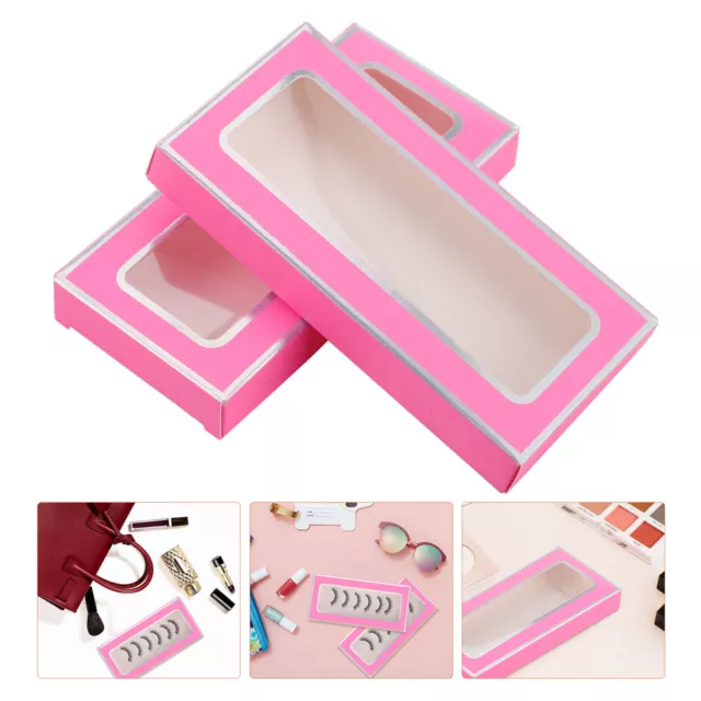 30 piezas caja de papel rosa para pestañas postizas estuche de cubo de basura