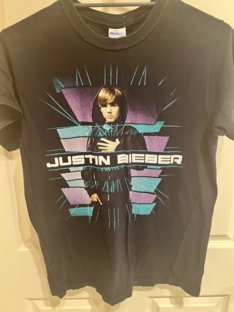 VTG 2011 My World Tour Justin Bieber Black Euro Concert T Shirt Small