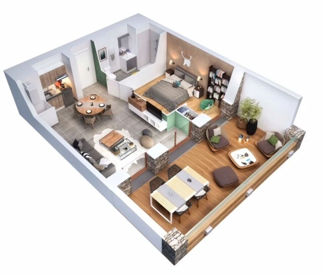 Studio (30 m2) avec balcon • Le Balcon de Cerdagne • Font-Romeu-Odeilla-Via 3