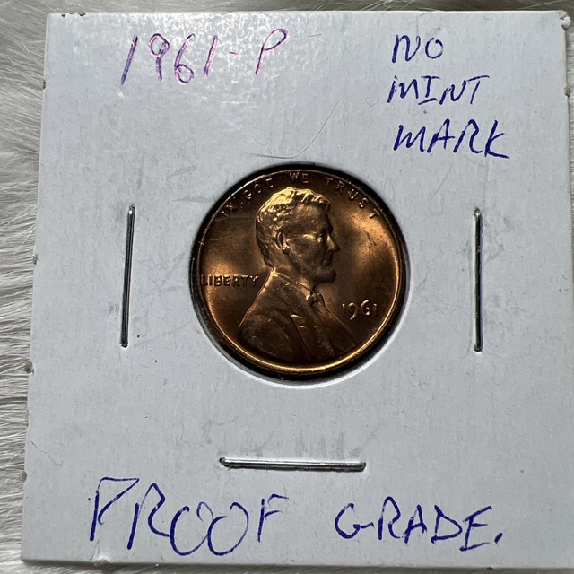1961 P Lincoln Cent Proof grade No Mint Mark