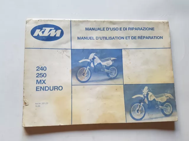 KTM 240-250 MX-Enduro 1986-87 manuale uso officina italiano francese originale