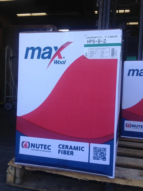 2" Ceramic Fiber Blanket 24" x 12.5 ft Nutec HPS 8 MaxWool FULL BOX 2300F