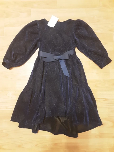 Bnwt Girls Monsoon Navy Sparkle Party Dress Age 6