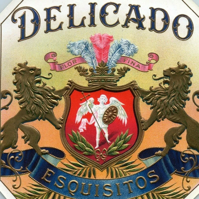 C.1920? DELICADO FLOR Fina Esquisitos Outer Cigar Label Schmitt