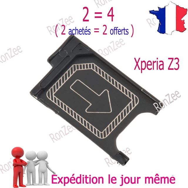 Tiroir Support Plateau Carte SIM Nano Pour Sony Xperia Z1 (L39H, D5503) - Noir - Neuf