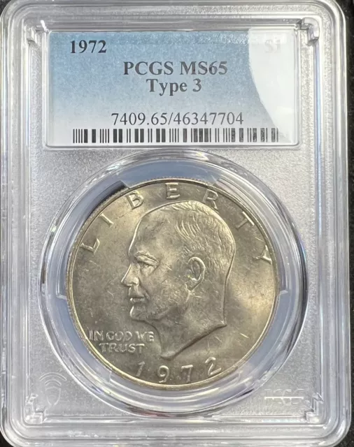 1972 P Type 3 Eisenhower Ike Dollar PCGS MS65