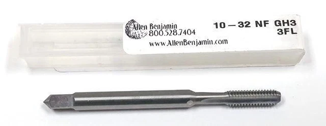 10-32 3-Flute Carbide GH3 Straight Flute Tap Allen Benjamin 50018