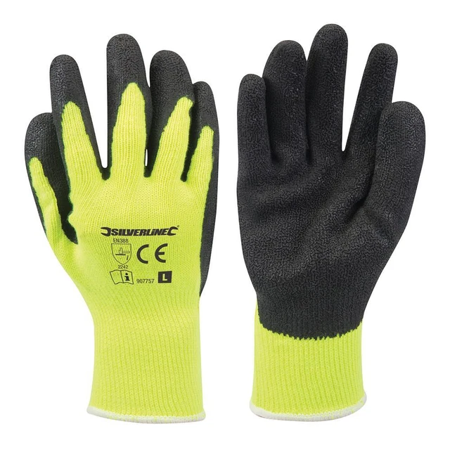 Silverline Schutzhandschuhe, Signalfarbe Gelb Größe L 10