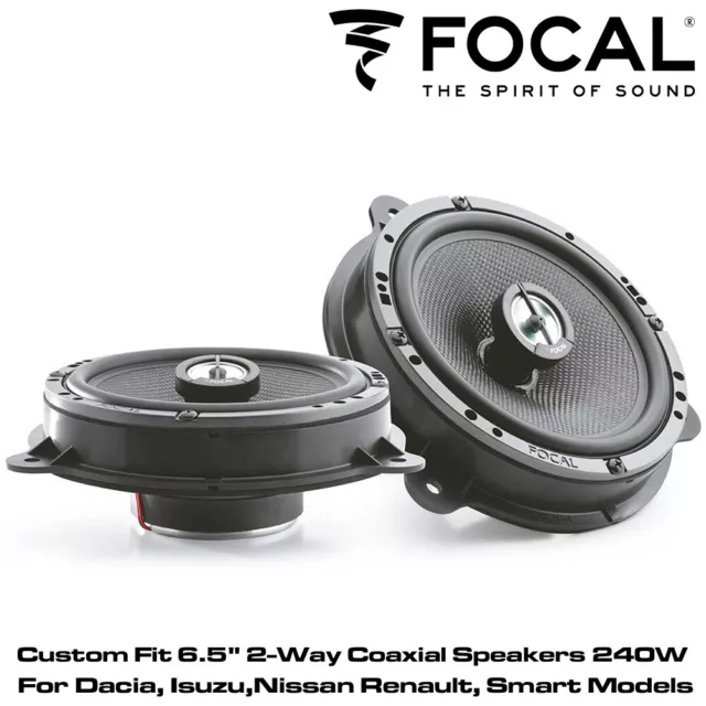 Focal IC RNS165 - Custom Fit 6.5" 2-Way Coaxial Speakers 240W For Dacia, Nissan